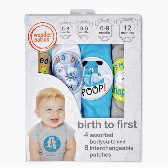 MILESTONE Grow with Me Mood and Milestone Gift Bodysuits Interchangeable Patches - Picture 4 of 7